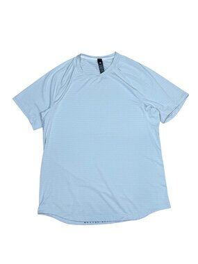 Title:Lululemon Better Everyday Shirt Men’s Large White Gray Striped Performance